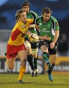 17 March 2010; Conor O'Loughlin, Connacht, in action against Wayne Evans, Newport Gwent Dragons. Celtic League, Connacht v Newport Gwent Dragons, Sportsground, Galway. Picture credit: Ray Ryan / SPORTSFILE