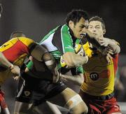 17 March 2010; George Naoupu, Connacht, bursts through the defence of Newport Gwent Dragons. Celtic League, Connacht v Newport Gwent Dragons, Sportsground, Galway. Picture credit: Ray Ryan / SPORTSFILE