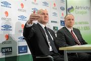 18 March 2010; New Republic of Ireland Under-23 manager Paul Doolin at a press conference to announce his appointment with Fran Gavin, Director of the Airtricity League. FAI Headquarters, Abbotstown, Dublin. Picture credit: Brendan Moran / SPORTSFILE