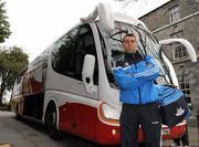 19 March 2010; Dublin footballer David Henry at the team bus prior to the teams departure, from DCU, ahead of their Allianz National Football League game against Cork on Saturday. Dublin City University, Glasnevin, Dublin. Picture credit: Pat Murphy / SPORTSFILE