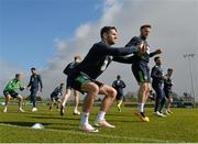 23 March 2016; Republic of Ireland's Robbie Brady and Stephen Quinn during squad training. National Sports Campus, Abbotstown, Dublin. Picture credit: David Maher / SPORTSFILE