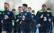 23 March 2016; Republic of Ireland players, from left, Paul McShane, Robbie Brady and Glenn Whelan during squad training. National Sports Campus, Abbotstown, Dublin. Picture credit: David Maher / SPORTSFILE