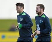 23 March 2016; Republic of Ireland's Wes Hoolahan, left, and Alan Judge during squad training. National Sports Campus, Abbotstown, Dublin. Picture credit: David Maher / SPORTSFILE
