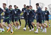 23 March 2016; Republic of Ireland's Shane Long, centre, and team-mates during squad training. National Sports Campus, Abbotstown, Dublin. Picture credit: David Maher / SPORTSFILE