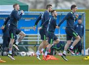 23 March 2016; Republic of Ireland players, from left, James McClean, Shane Duffy, Jack Byrne and Stephen Ward during squad training. National Sports Campus, Abbotstown, Dublin. Picture credit: David Maher / SPORTSFILE