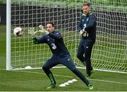 24 March 2016; Republic of Ireland goalkeeper David Forde and Rob Elliot during squad training. Aviva Stadium, Lansdowne Road, Dublin. Picture credit: Cody Glenn / SPORTSFILE