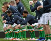 24 March 2016; Republic of Ireland's Shane Long and Cyrus Christie,  during squad training. Aviva Stadium, Lansdowne Road, Dublin. Picture credit: David Maher / SPORTSFILE