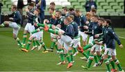 24 March 2016; Republic of Ireland players warm up during squad training. Aviva Stadium, Lansdowne Road, Dublin. Picture credit: Cody Glenn / SPORTSFILE