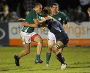 19 March 2010; Simon Zebo, Ireland, is tackled by David Denton, Scotland. U20 Six Nations Rugby Championship, Ireland v Scotland, Dubarry Park, Athlone, Co. Westmeath. Picture credit: Matt Browne / SPORTSFILE