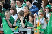 20 March 2010; Ireland fans, on Hill 16, watch on as Jonathan Sexton kicks a penalty wide of the posts. RBS Six Nations Rugby Championship, Ireland v Scotland, Croke Park, Dublin. Picture credit: Brendan Moran / SPORTSFILE