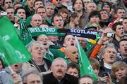 20 March 2010; Fans watch on from Hill 16 during the national anthem. RBS Six Nations Rugby Championship, Ireland v Scotland, Croke Park, Dublin. Picture credit: Stephen McCarthy / SPORTSFILE