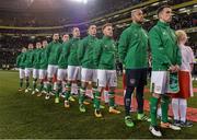 25 March 2016; The Republic of Ireland team line out ahead of the game. 3 International Friendly, Republic of Ireland v Switzerland. Aviva Stadium, Lansdowne Road, Dublin Picture credit: David Maher / SPORTSFILE