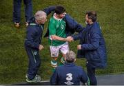 25 March 2016; Shane Long, Republic of Ireland, is greeted by assistant manager Roy Keane after leaving the game in substitution. 3 International Friendly, Republic of Ireland v Switzerland. Aviva Stadium, Lansdowne Road, Dublin.  Picture credit: Cody Glenn / SPORTSFILE