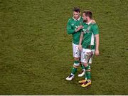 25 March 2016; Wes Hoolihan and Alan Judge, Republic of Ireland, after the match. 3 International Friendly, Republic of Ireland v Switzerland. Aviva Stadium, Lansdowne Road, Dublin.  Picture credit: Cody Glenn / SPORTSFILE