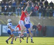 21 March 2010; Mark O'Sullivan, Cork, in action against Stephen Molumphy, left, and Shane O'Sullivan, Waterford. Allianz GAA National Hurling League, Division 1, Round 4, Waterford v Cork, Walsh Park, Waterford. Picture credit: Matt Browne / SPORTSFILE