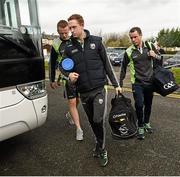 27 March 2016; Kerry's Colm Cooper, front, arrives ahead of the game with team mates. Allianz Football League Division 1 Round 6, Monaghan v Kerry. St Tiernach's Park, Clones, Co. Monaghan. Picture credit: Philip Fitzpatrick / SPORTSFILE