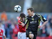 2 April 2010; Gary O'Neill, Sporting Fingal, in action against Derek Pender, St Patrick's Athletic. Airtricity League, Premier Division, St Patrick's Athletic v Sporting Fingal, Richmond Park, Dublin. Picture credit: David Maher / SPORTSFILE