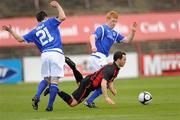 3 April 2010; Raffaele Cretaro, Bohemians, in action against Jim Ervin, left, and Chris Casement, Linfield. Setanta Sports Cup Semi-Final 1st leg, Bohemians v Linfield, Dalymount Park, Dublin. Photo by Sportsfile