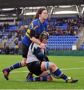 2 April 2016; Martina Russell, Edenderry, goes over to score a try in extra time, despite the best efforts of Sue Brady, Rathdrum. Bank of Ireland Leinster League Women's Division 1 Final, Edenderry v Rathdrum. Donnybrook Stadium, Donnybrook, Dublin. Picture credit: Sam Barnes / SPORTSFILE