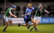 2 April 2016; Eamonn Dillon, Dublin, in action against Gavin O'Mahony, left, and Wayne McNamara, Limerick. Allianz Hurling League Division 1 Quarter-Final, Dublin v Limerick. Parnell Park, Dublin. Picture credit: Ray McManus / SPORTSFILE