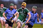 2 April 2016; Tom Morrisey, Limerick, in action against Johnny McCaffrey and James Madden, Dublin. Allianz Hurling League Division 1 Quarter-Final, Dublin v Limerick. Parnell Park, Dublin. Picture credit: Dean Cullen / SPORTSFILE