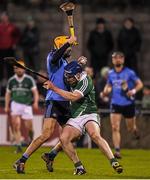 2 April 2016; Eamonn Dillion, Dublin, in action against Richie Mccarthy, Limerick. Allianz Hurling League Division 1 Quarter-Final, Dublin v Limerick. Parnell Park, Dublin. Picture credit: Dean Cullen / SPORTSFILE