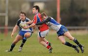 3 April 2010; Fergal Lawlor, UL Bohemians, is tackled by Dara Lyons, Cork Constitution. AIB League Division 1A, UL Bohemians v Cork Constitution, UL Bohemian RFC, Annacotty, Limerick. Picture credit: Diarmuid Greene / SPORTSFILE