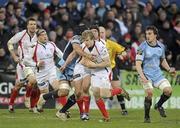 3 April 2010; Andrew Trimble, Ulster, in action against Maama Molitika, Cardiff Blues. Celtic League, Ulster v Cardiff Blues, Ravenhill Park, Belfast. Picture credit: Oliver McVeigh / SPORTSFILE