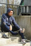 5 April 2010; Leinster's Isa Nacewa changes his footwear before rugby squad training ahead of their Heineken Cup Quarter-Final game against ASM Clermont Auvergne on Friday night. Donnybrook Stadium, Donnybrook, Dublin. Picture credit: Stephen McCarthy / SPORTSFILE