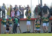 10 April 2010; Kerry substitutes and supporters celebrate their side's second goal. Allianz GAA Hurling National League Division 3A Final, Kerry v Derry, Padraig Pearses, Woodmount, Roscommon. Picture credit: Brian Lawless / SPORTSFILE