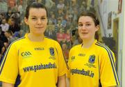 10 April 2010;  Hilary Rushe, left, and Marianna Rushe, Roscommon, runners up in the Ladies Senior Doubles. GAA Handball 40x20 All-Ireland Senior ladies Doubles Final, Ashley Prendiville, and Maria Daly, Kerry v Marianna Rushe and Hilary Rushe, Roscommon. Kingscourt, Cavan. Picture credit: Oliver McVeigh / SPORTSFILE