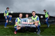 7 April 2016; 5-a-side players, from left, Joshua Moffett, Tom Brady, Andrew Doyle, Andrew Bingham and Andrew Dickson, at the launch of Red Bull Neymar Jr’s Five, a unique knockout 5 a side football tournament with a difference. This fun, fast-paced and technical game will give young local footballers, 16 to 25 years, the opportunity to put teams together to compete and represent Northern Ireland at the World Final in Brazil this summer http://www.neymarjrsfive.com/country/northern-ireland/. National Football Stadium, Belfast. Picture credit: Ramsey Cardy / SPORTSFILE