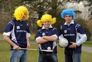 20 April 2010; Ulster Bank’s GAA stars Michael Fennelly, left, Darran O’Sullivan, centre, and Seán Óg Ó hAilpín step out in support of the first Ulster Bank All-Ireland Wig Walk which takes place on Sunday the 23rd of May in Dublin’s Phoenix Park. Ulster Bank is calling on people to don a wig and walk five kilometres to raise much needed funds for the Irish Cancer Society. The GAA trio each having captained their county to All-Ireland success, kicked off the initiative by trying on some colourful wigs to call on the public to register to take part in the walk on www.cancer.ie/ulsterbankwigwalk. Esker Park, Lucan , Co. Dublin. Picture credit: Pat Murphy / SPORTSFILE  *** Local Caption ***