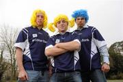 20 April 2010; Ulster Bank’s GAA stars Seán Óg Ó hAilpín, Darran O’Sullivan and Michael Fennelly step out in support of the first Ulster Bank All-Ireland Wig Walk which takes place on Sunday the 23rd of May in Dublin’s Phoenix Park. Ulster Bank is calling on people to don a wig and walk five kilometres to raise much needed funds for the Irish Cancer Society. The GAA trio each having captained their county to All-Ireland success, kicked off the initiative by trying on some colourful wigs to call on the public to register to take part in the walk on www.cancer.ie/ulsterbankwigwalk. Esker Park, Lucan , Co. Dublin. Picture credit: Pat Murphy / SPORTSFILE  *** Local Caption ***