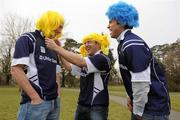 20 April 2010; Ulster Bank’s GAA stars Michael Fennelly, left, Darran O’Sullivan, centre, and Seán Óg Ó hAilpín step out in support of the first Ulster Bank All-Ireland Wig Walk which takes place on Sunday the 23rd of May in Dublin’s Phoenix Park. Ulster Bank is calling on people to don a wig and walk five kilometres to raise much needed funds for the Irish Cancer Society. The GAA trio each having captained their county to All-Ireland success, kicked off the initiative by trying on some colourful wigs to call on the public to register to take part in the walk on www.cancer.ie/ulsterbankwigwalk. Esker Park, Lucan , Co. Dublin. Picture credit: Pat Murphy / SPORTSFILE  *** Local Caption ***