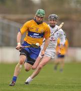 18 April 2010; Colin Ryan, Clare, in action against David Carter, Kildare. Allianz GAA Hurling National League, Division 2, Round 7, Kildare v Clare, St Conleth's Park, Newbridge, Co. Kildare. Picture credit: Barry Cregg / SPORTSFILE