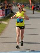 18 April 2010; Linda Byrne, Dundrum South Dublin AC, crosses the finish line to win the Woodie's DIY AAI 10k Championships. Phoenix Park, Dublin. Picture credit: Pat Murphy / SPORTSFILE