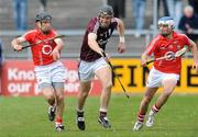18 April 2010; Eoin Lynch, Galway, in action against Ben O' Connor and Luke O' Farrell, Cork. Allianz GAA Hurling National League, Division 1, Round 7, Galway v Cork, Pearse Stadium, Galway. Picture credit: Ray Ryan / SPORTSFILE