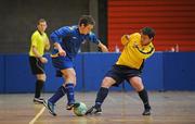 19 April 2010; Robert Tier, IT Carlow, in action against Eoin Kavanagh, DIT. National Colleges and Universities Futsal Cup Final, IT Carlow v DIT, University of Limerick, Limerick. Picture credit: Diarmuid Greene / SPORTSFILE