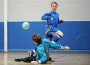 19 April 2010; Darren Kavanagh, IT Carlow, has his shot saved by Karl Johan Sundh, Queens University. National Colleges and Universities Futsal Cup Semi-Final 2,  IT Carlow v Queens University, University of Limerick, Limerick. Picture credit: Diarmuid Greene / SPORTSFILE