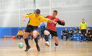 19 April 2010; David O'Sullivan, DIT, shoots to score a goal despite the efforts of Mike McSweeney, UCC. National Colleges and Universities Futsal Cup Semi-Final 1, DIT v UCC, University of Limerick, Limerick. Picture credit: Diarmuid Greene / SPORTSFILE