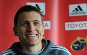 20 April 2010; Munster team manager Shaun Payne during a rugby squad press conference ahead of their Celtic League game against Ospreys on Saturday. University of Limerick, Limerick. Picture credit: Brian Lawless / SPORTSFILE