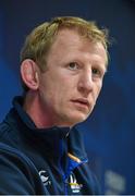 14 April 2016; Leinster head coach Leo Cullen during a press conference ahead of their RRO12 game against Edinburgh. Leinster Rugby, UCD, Belfield, Dublin. Picture credit: Brendan Moran / SPORTSFILE