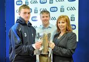 20 April 2010; At the launch of the 2010 ESB GAA Minor Championships are, from left, Waterford captain Pauric Mahoney, Waterford manager Jimmy Meaney and Lisa Browne, Sponsorship Manager, ESB. ESB, in partnership with the GAA, will be delivering a players' sustainability programme, focused specifically on the needs of minor players throughout the championships. Croke Park, Dublin. Picture credit: Brendan Moran / SPORTSFILE