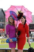 21 April 2010; Ann Dagge from Shillelagh, Co. Wicklow, and Lorraine Nolan from Kilbride, Co. Carlow. Punchestown Racing Festival, Punchestown, Co. Kildare. Picture credit: Matt Browne / SPORTSFILE
