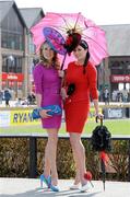 21 April 2010; Ann Dagge from Shillelagh, Co. Wicklow, and Lorraine Nolan from Kilbride, Co. Carlow. Punchestown Racing Festival, Punchestown, Co. Kildare. Picture credit: Matt Browne / SPORTSFILE