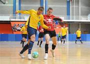 19 April 2010; Craig McDonald, DIT, in action against Mike McSweeney, UCC. National Colleges and Universities Futsal Cup Semi-Final 1, DIT v UCC, University of Limerick, Limerick. Picture credit: Diarmuid Greene / SPORTSFILE