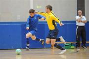 19 April 2010; Craig Wall, IT Carlow, in action against Craig McDonald, DIT. National Colleges and Universities Futsal Cup Final, IT Carlow v DIT, University of Limerick, Limerick. Picture credit: Diarmuid Greene / SPORTSFILE