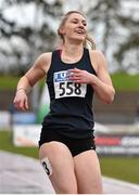 15 April 2016; Sophia Ellis, DCU, after finishing second in the women's 200m semi-final event. Irish Universities Athletic Association Track & Field Championships 2016, Day 1. Morton Stadium, Santry, Co. Dublin. Picture credit: Cody Glenn / SPORTSFILE