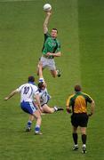 24 April 2010; James O'Donovan, Limerick, wins the throw in ahead of Gary Hurney and Conor McGrath, 10, Waterford, as referee Robert O'Donnell watches on. Allianz GAA Football National League Division 4 Final, Limerick v Waterford, Croke Park, Dublin. Picture credit: Stephen McCarthy / SPORTSFILE